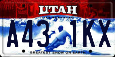 UT license plate A431KX