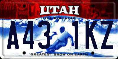 UT license plate A431KZ