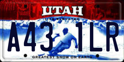 UT license plate A431LR