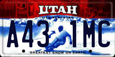 UT license plate A431MC