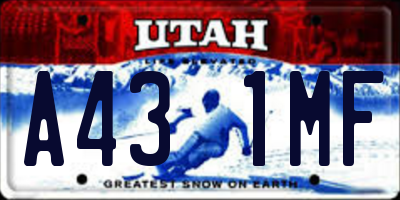 UT license plate A431MF