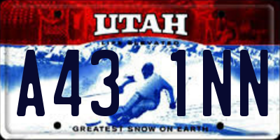 UT license plate A431NN