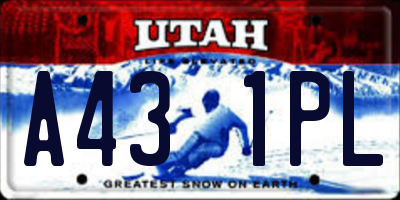 UT license plate A431PL