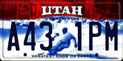 UT license plate A431PM