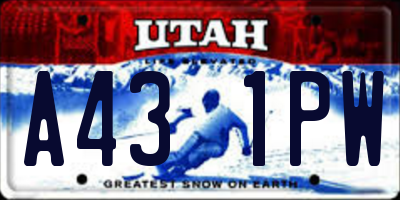 UT license plate A431PW
