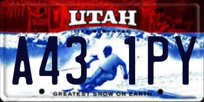 UT license plate A431PY