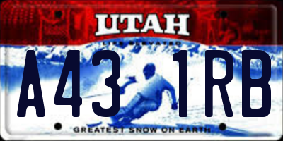 UT license plate A431RB