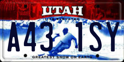 UT license plate A431SY