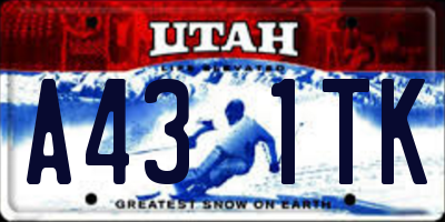 UT license plate A431TK