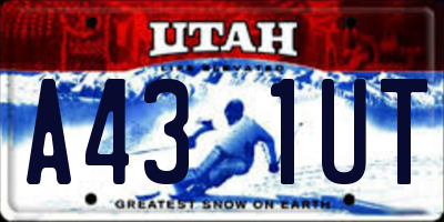 UT license plate A431UT