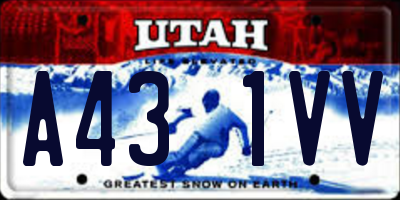 UT license plate A431VV