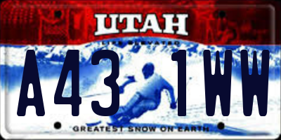 UT license plate A431WW