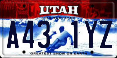 UT license plate A431YZ