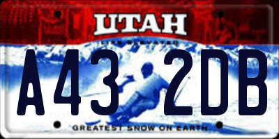 UT license plate A432DB