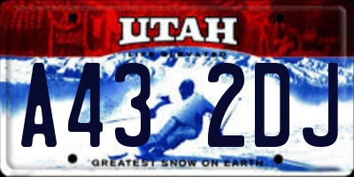 UT license plate A432DJ
