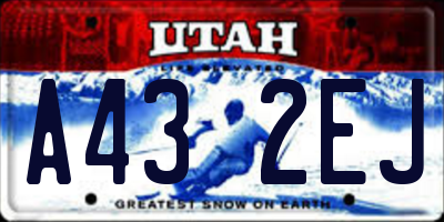 UT license plate A432EJ