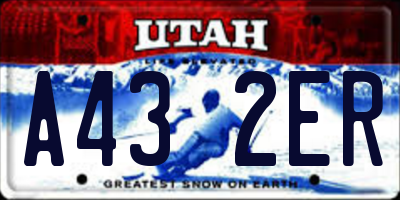 UT license plate A432ER