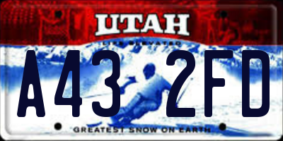 UT license plate A432FD