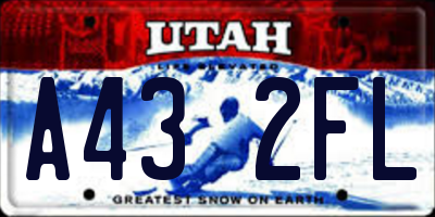 UT license plate A432FL