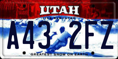 UT license plate A432FZ