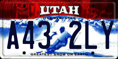UT license plate A432LY