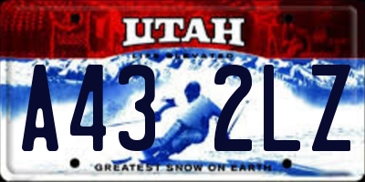UT license plate A432LZ