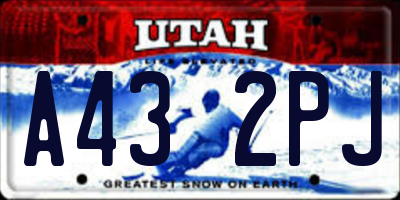 UT license plate A432PJ