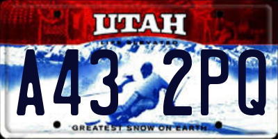 UT license plate A432PQ