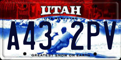 UT license plate A432PV