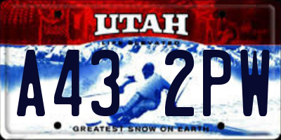 UT license plate A432PW