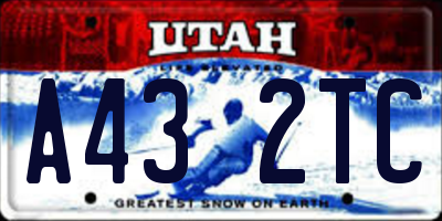 UT license plate A432TC