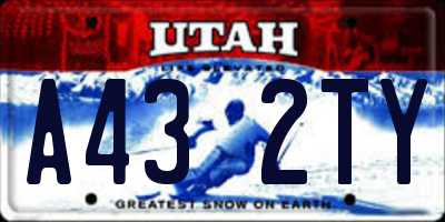 UT license plate A432TY