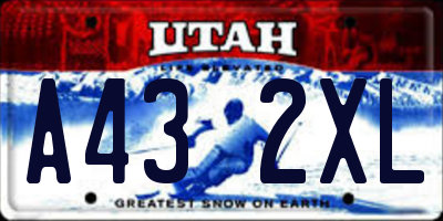 UT license plate A432XL