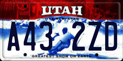 UT license plate A432ZD