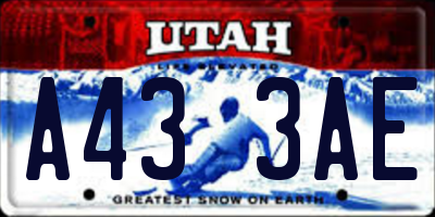 UT license plate A433AE