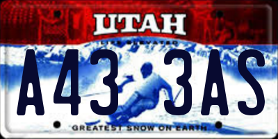 UT license plate A433AS