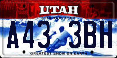 UT license plate A433BH