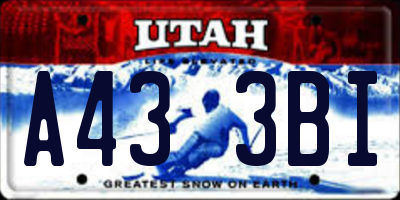 UT license plate A433BI