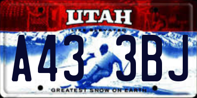 UT license plate A433BJ