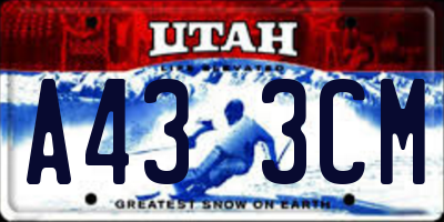 UT license plate A433CM