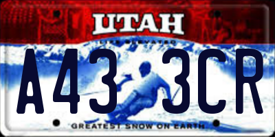 UT license plate A433CR