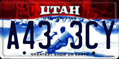 UT license plate A433CY