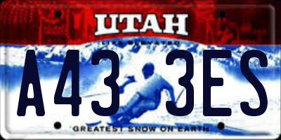 UT license plate A433ES
