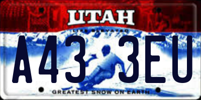 UT license plate A433EU