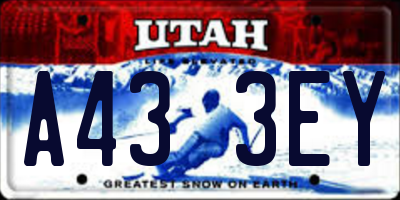 UT license plate A433EY