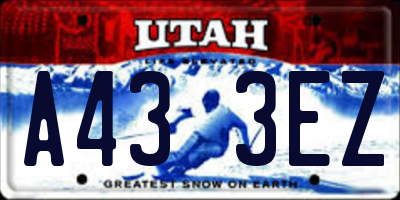 UT license plate A433EZ