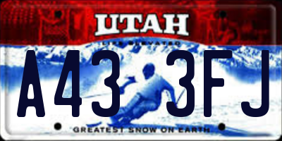 UT license plate A433FJ