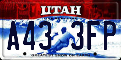 UT license plate A433FP