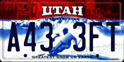 UT license plate A433FT
