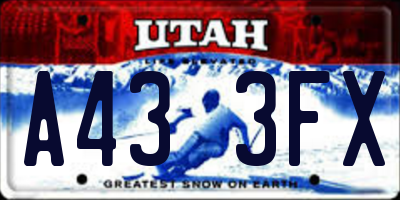 UT license plate A433FX